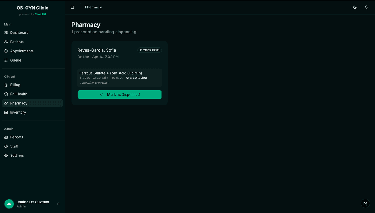 Pharmacy & Dispensing